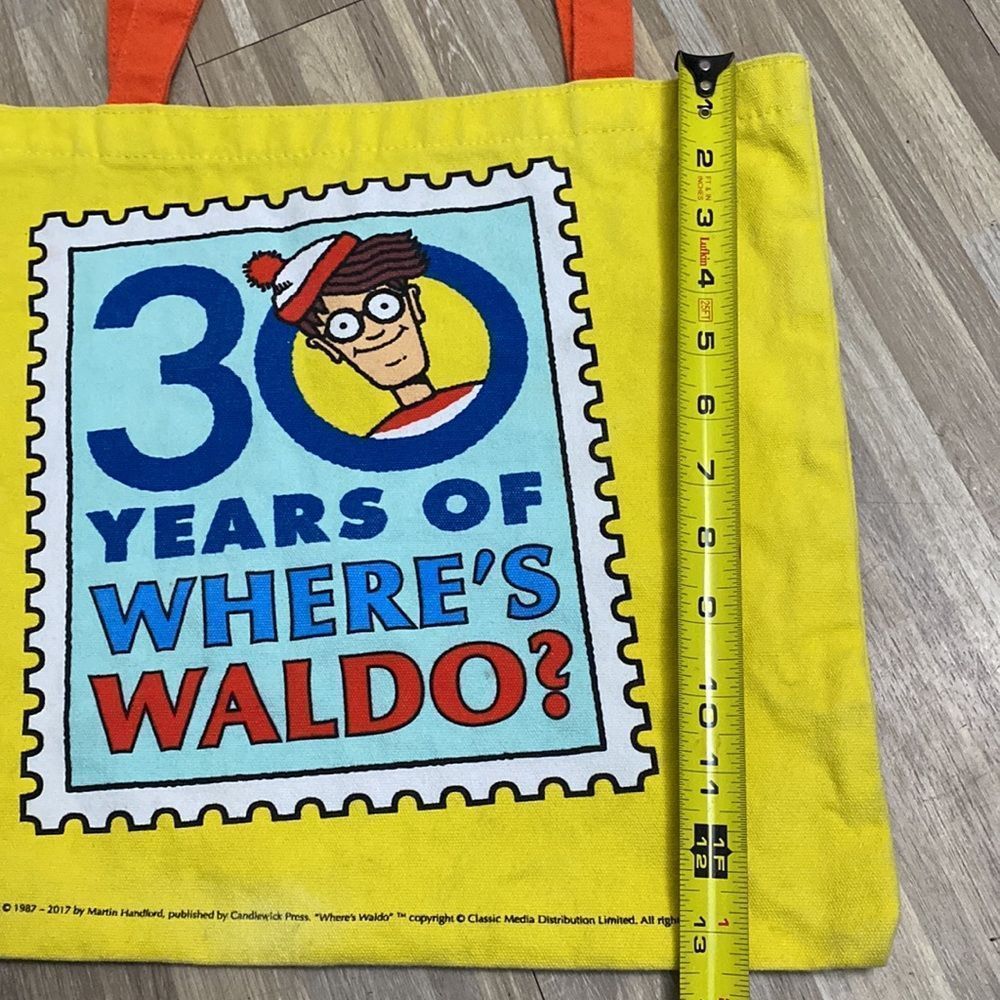 Where's Waldo Yellow Tote Canvas Bag 30 Years Of Wher… Gem
